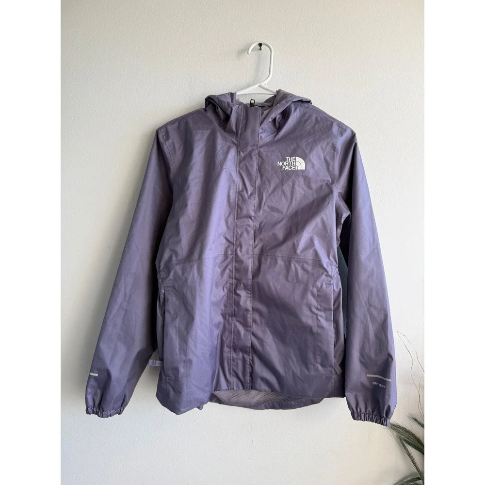 The North Face Girls Purple DryVent Rain Jacket Hooded Windbreaker XL 14/16